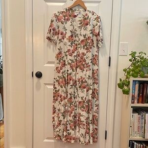 Coco Bianco White and Pink Floral Maxi Dress